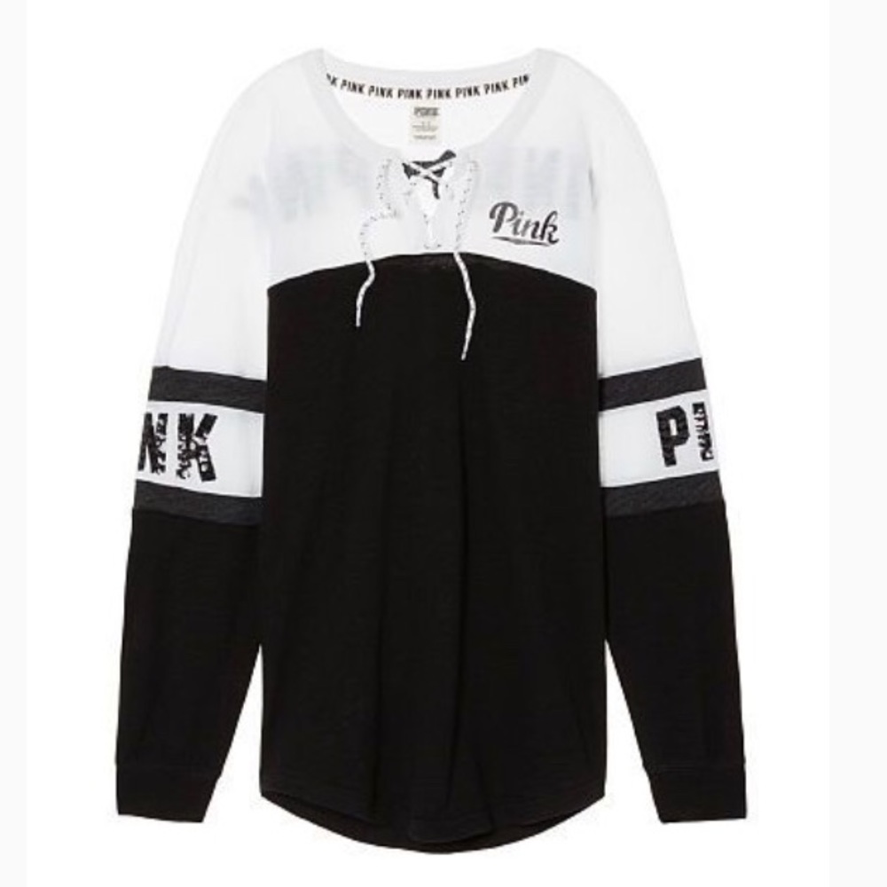 VS PINK Sequin Varsity Crew